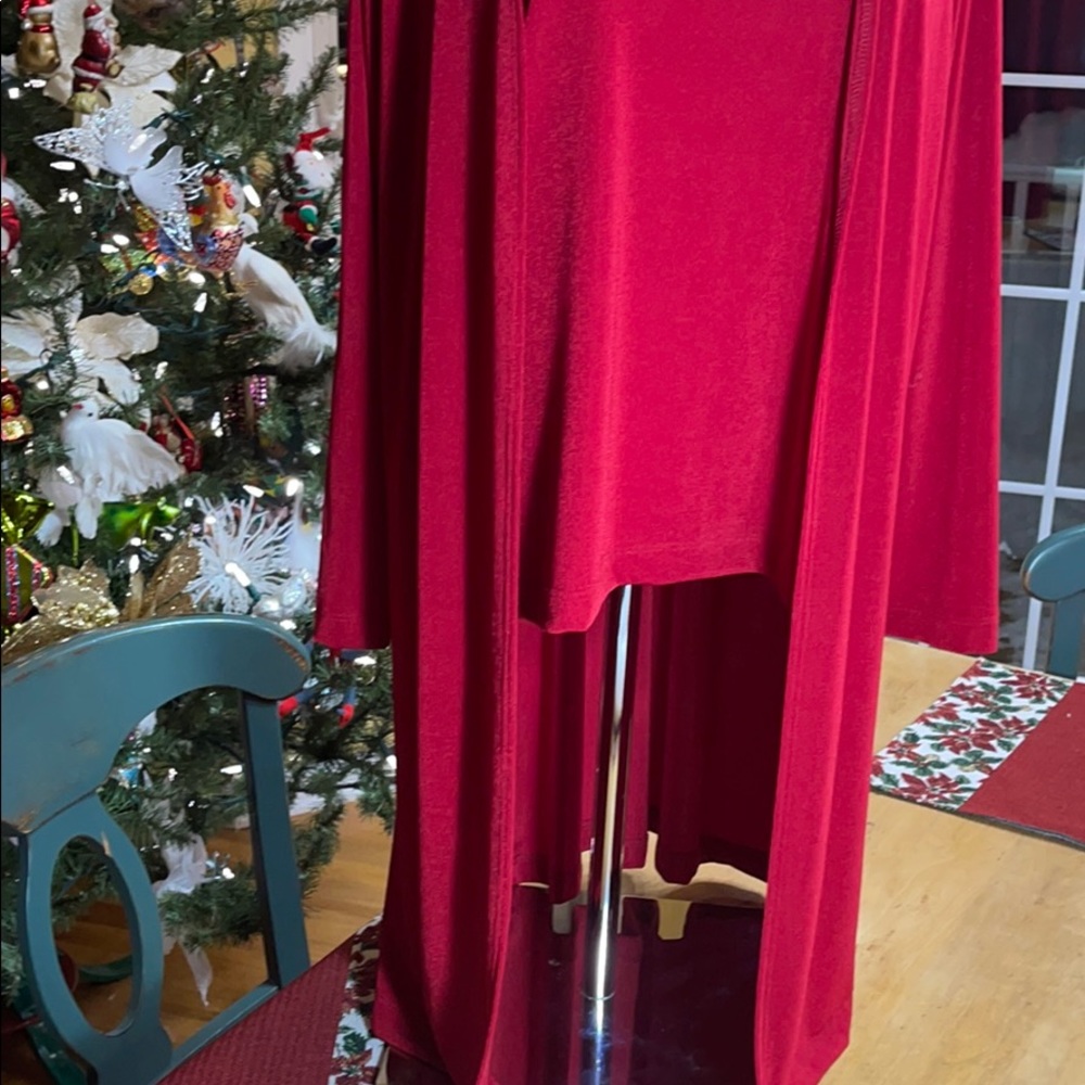 Long fluid cardigan with sleeveless shell - Picture 5 of 5